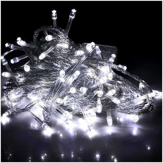 Гирлянда Нить 25м 500LED для дома 8 режимов холодный белый LS-1943 - изображение 7