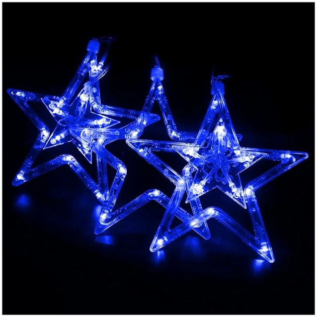 Гирлянда штора 120 LED 8 режимов для дома 3х1 м синий LS-363 - изображение 6
