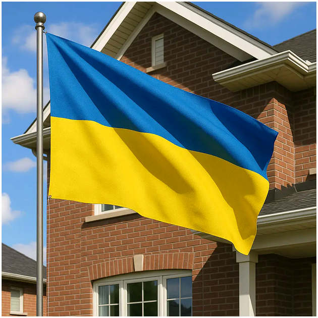 Флаг Украины габардин 135х90 см для улицы и помещений желто-синий LS-1966 - изображение 7