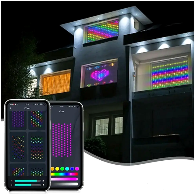 Гирлянда штора 3x3м 400 LED USB для дома разноцветная LS-1923 - изображение 7