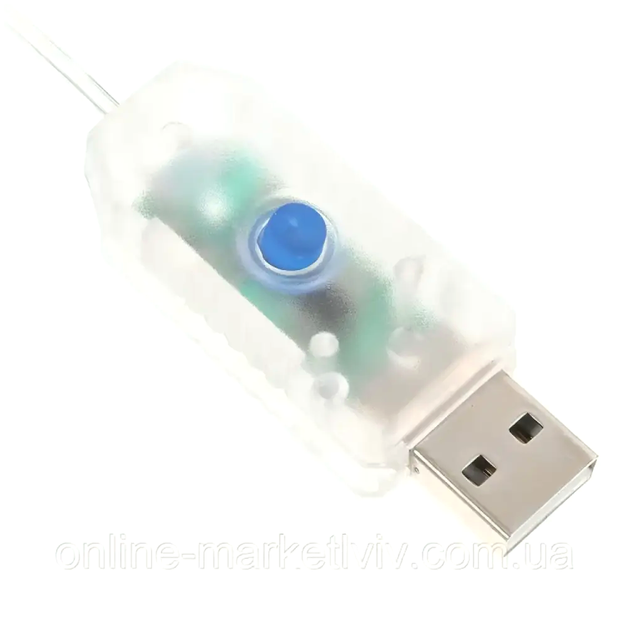 Гирлянда штора USB 3000x800 мм 10 лампочек для дома теплый белый LS-1294 - изображение 4