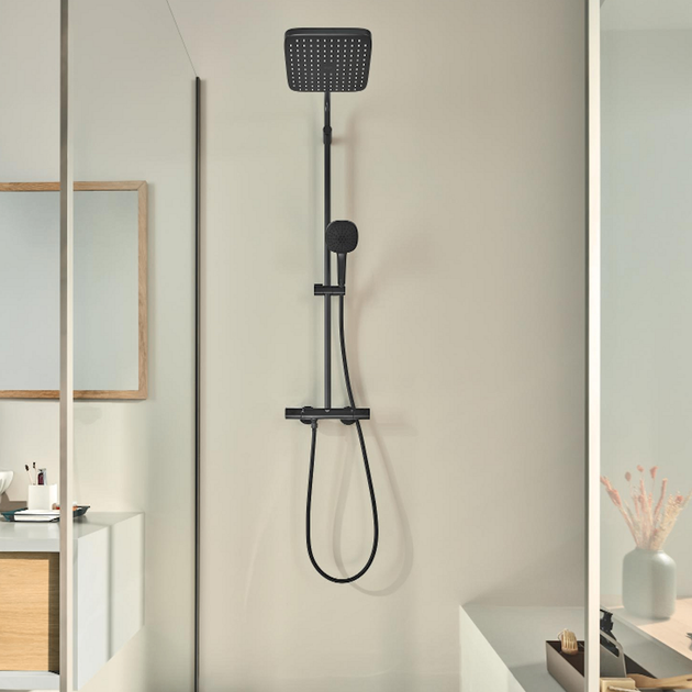 Лейка для душа Grohe Tempesta Cube 110 пластик, черный матовый (267462433) - Фото 6 Лейка для душа Grohe Tempesta Cube 110 пластик, черный матовый (267462433) - изображение 6