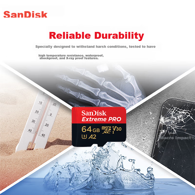 Карта памяти SANDISK Extreme Pro microSDXC 64GB UHS-I U3 V30 (SDSQXCY-064G-ZN6MA) - изображение 7