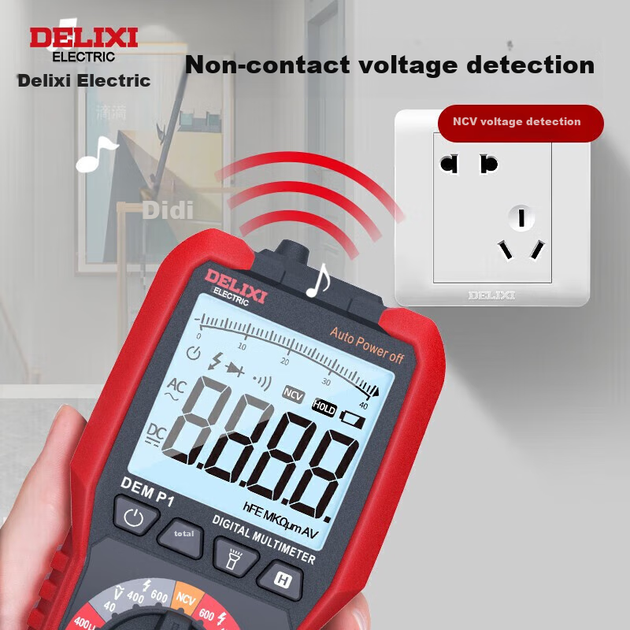 Цифровой мультиметр DELIXI ELECTRIC, интеллектуальный высокоточный мультиметр для домашнего использования, защищенный от перегрева, амперметр P0 - зображення 5