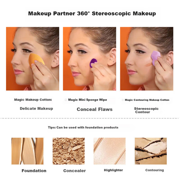 Губки для макіяжу Real Techniques Magic Blending Sponge, набір з 6 штук, багатофункціональні - изображение 5