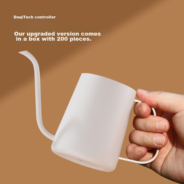 Кавоварка JD Original Pour-Over, домашній кавник для крапельного заварювання, чайник з нержавіючої сталі 304 з довгим носиком та тонким горлом, 350 мл, кремово-білий - зображення 5