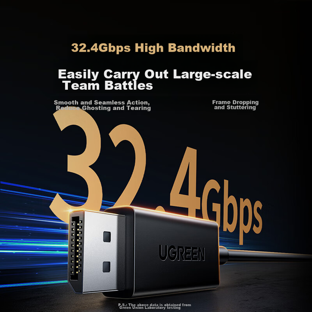 Кабель UGREEN Type-C — DP1.4, адаптер Thunderbolt 4/5, конвертер USB-C, кабель для зеркального отображения экрана 8K60/2K360Hz для ноутбуков Mac и внешних мониторов, 1 м - изображение 3
