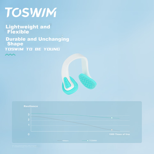 Зажим для носа TOSWIM для плавания, водонепроницаемый - Фото 7 Зажим для носа TOSWIM для плавания, водонепроницаемый - изображение 7