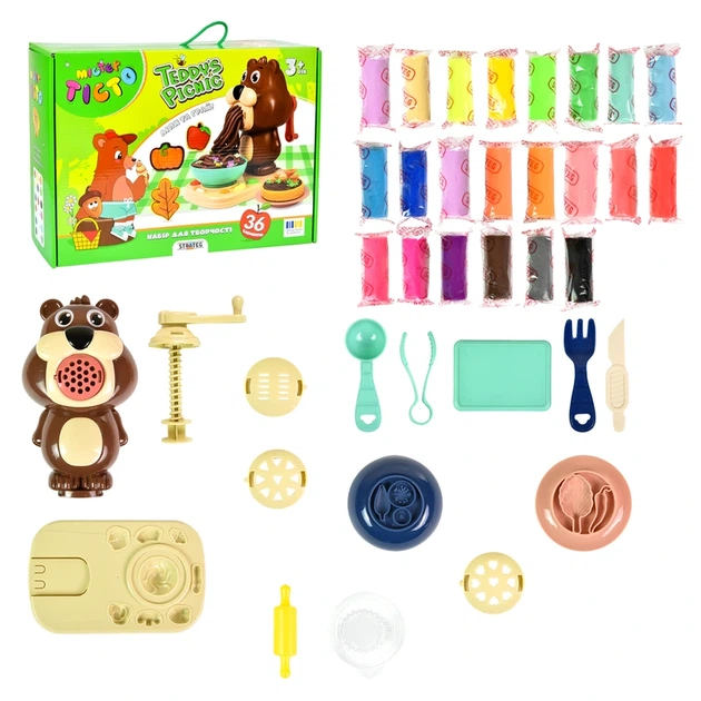 Набір для творчості Містер тісто Teddy's Picnic Strateg українською мовою (41033) - Фото 2 Набір для творчості Містер тісто Teddy's Picnic Strateg українською мовою (41033) - изображение 2