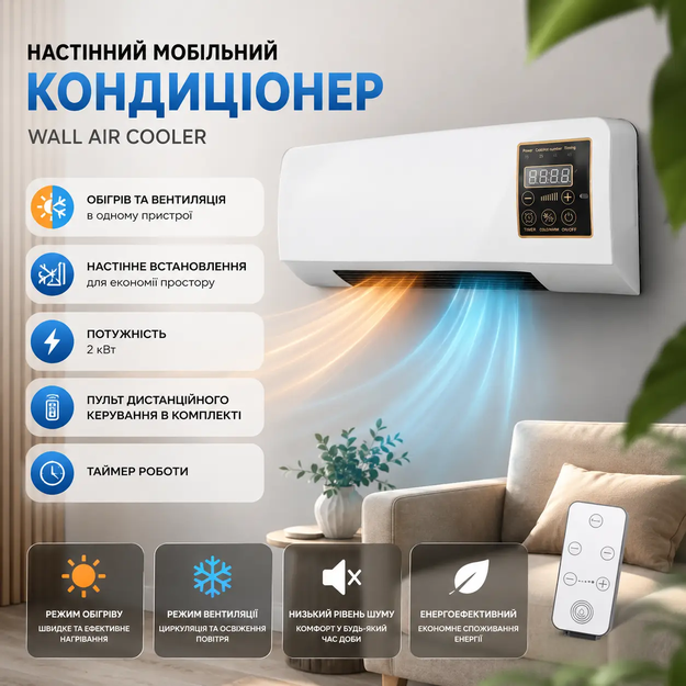 Настенный мобильный кондиционер Wall Air Cooler - Фото 1 Настенный мобильный кондиционер Wall Air Cooler - изображение 1