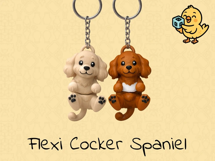 Брелок Кокер Спаниель Подвижный Cocker Spaniel Keychain Articulated Flexi Dog 6 См 3Д Печать - Фото 3 Брелок Кокер Спаниель Подвижный Cocker Spaniel Keychain Articulated Flexi Dog 6 См 3Д Печать - изображение 3