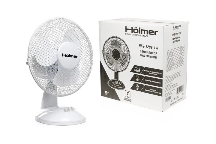 Вентилятор Holmer HFS-1209-1W Білий настільний - изображение 7