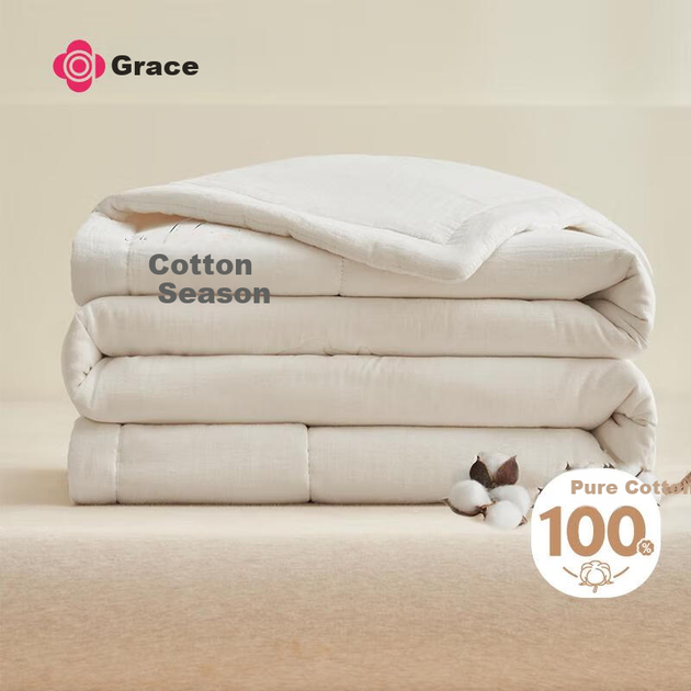 Летнее стеганое одеяло Grace A-Class из 100% натурального синьцзянского хлопка, 150*200 см. - изображение 4