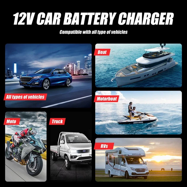 Зарядное устройство автомобильное Foxsur FBC1206D 12V/6А Автоматическое импульсное с функцией восстановления Yellow (19431) - изображение 12