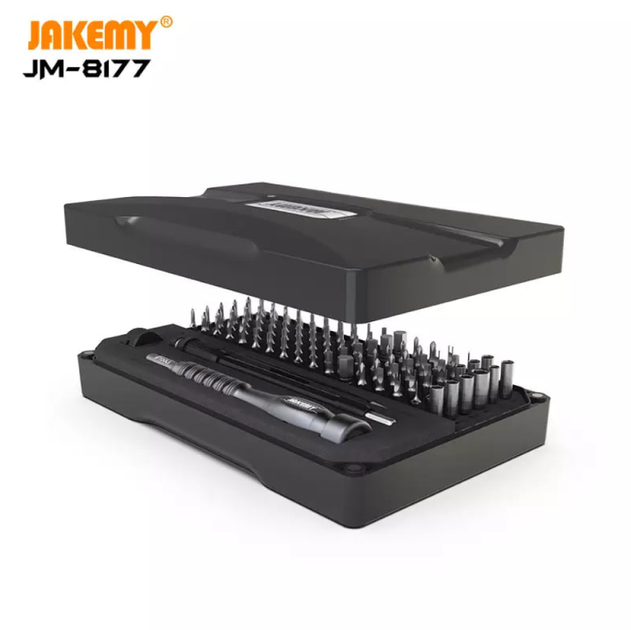 Отвертка JAKEMY JM-8177 106в1 с набором магнитных бит в кейсе - изображение 6