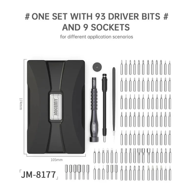Отвертка JAKEMY JM-8177 106в1 с набором магнитных бит в кейсе - изображение 7