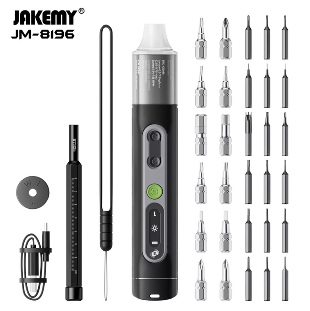 Акумуляторна викрутка JAKEMY JM-8196 35в1 з магнітними бітами в кейсі - зображення 6