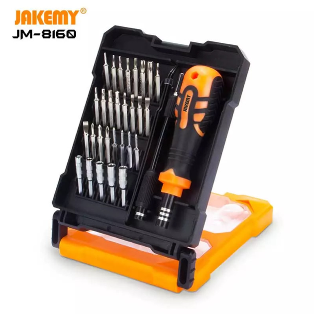 Отвертка JAKEMY JM-8160 33в1 с набором магнитных бит в кейсе - Фото 8 Отвертка JAKEMY JM-8160 33в1 с набором магнитных бит в кейсе - изображение 8