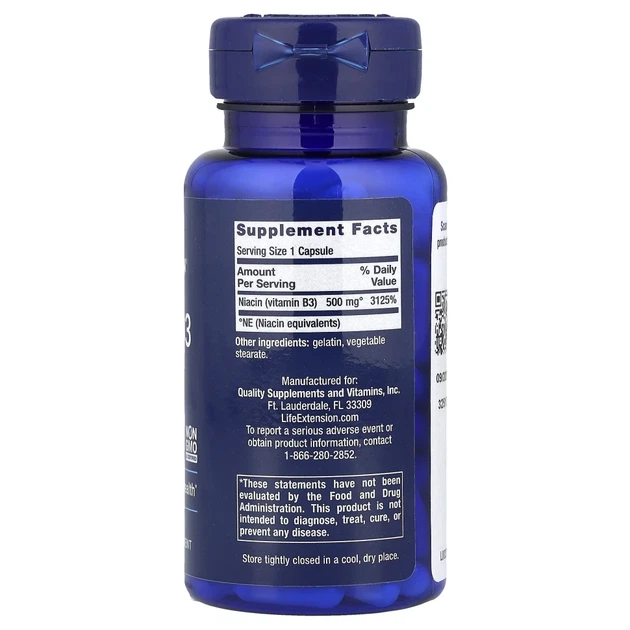 Ніацин Вітамін B3 (Niacin Vitamin B3) 500 мг 100 капсул (LEX-37210) - зображення 2