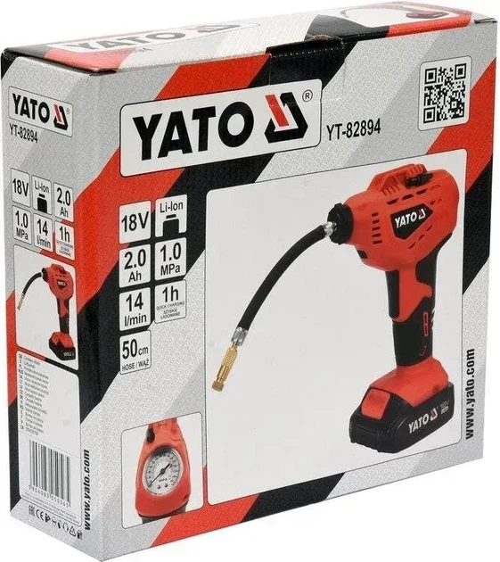 Компрессор аккумуляторный YATO 18 В для подкачки колес YT-82894 - изображение 7