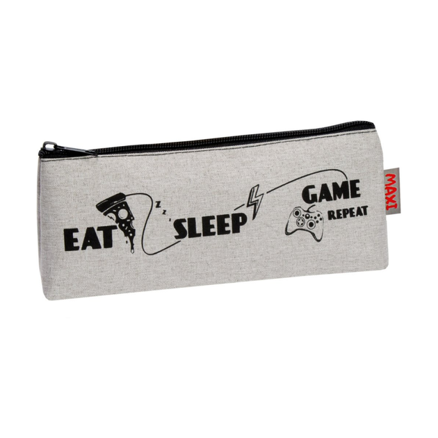Пенал Maxi Eat Sleep Game Repeat "Ігроманія" 1 отделение прямоугольный на молнии серый (MX87413) - Фото 1 Пенал Maxi Eat Sleep Game Repeat "Ігроманія" 1 отделение прямоугольный на молнии серый (MX87413) - изображение 1
