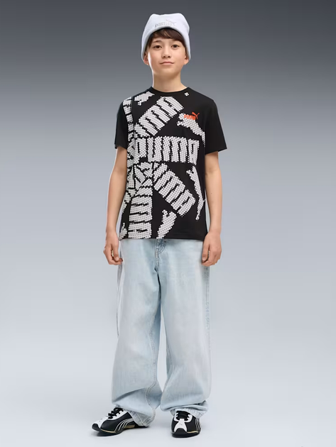 Підліткова футболка для хлопчика Puma Essentials Logo Lab 69480901 146-152 см Black (4070033339268) - зображення 3