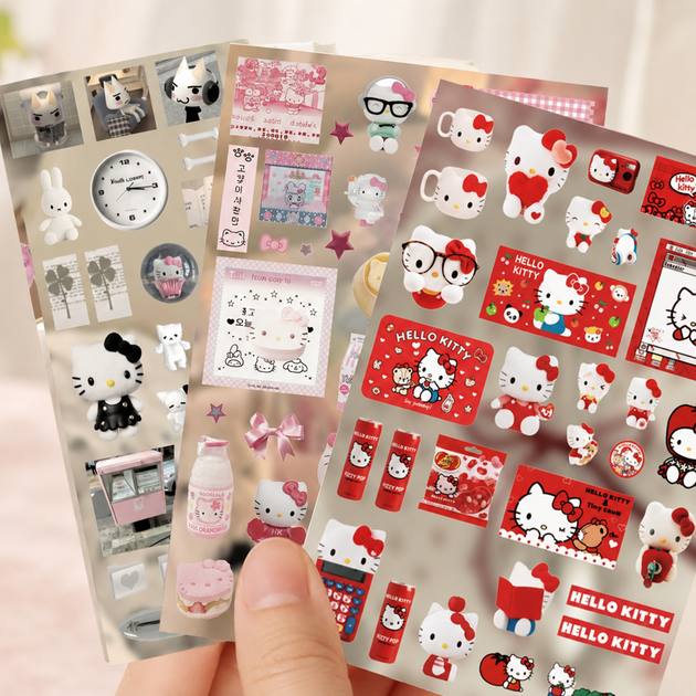 Стикеры Hello Kitty 200 шт, 8 листов А5 10,5х15 см - изображение 4