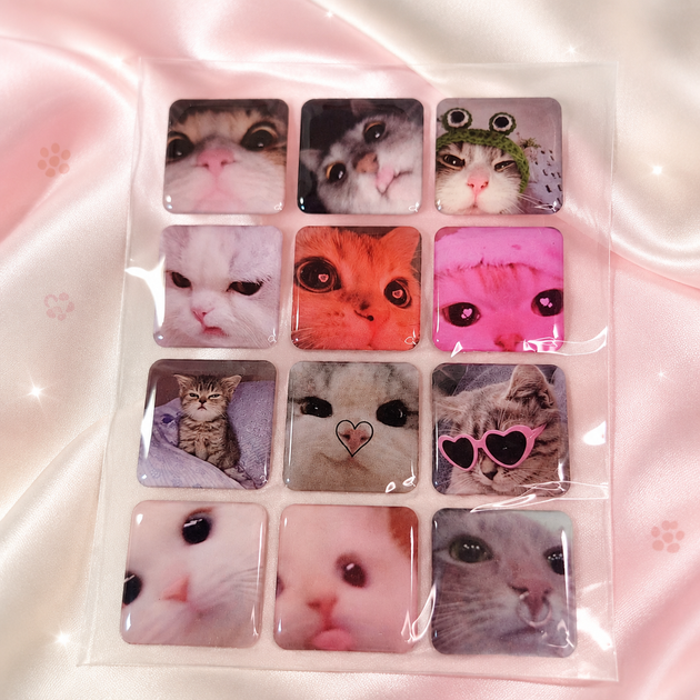 Объемные 3D стикеры котики 12 шт, Cat 3D Stickers - Фото 4 Объемные 3D стикеры котики 12 шт, Cat 3D Stickers - изображение 4