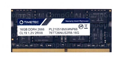 Оперативна пам'ять для ноутбука Timetec 16GB DDR4 2666MHz SO-DIMM 2Rx8 (76TT26NUS2R8-16G) - Фото 1 Оперативна пам'ять для ноутбука Timetec 16GB DDR4 2666MHz SO-DIMM 2Rx8 (76TT26NUS2R8-16G) - зображення 1
