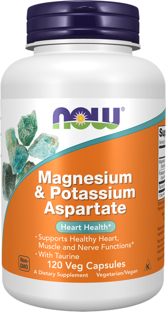 Asparaginian magnezu i potasu Now Foods Magnesium & Potassium Aspartate 120 kapsułek wegańskich (733739013200) - Zdjęcie 1 Asparaginian magnezu i potasu Now Foods Magnesium & Potassium Aspartate 120 kapsułek wegańskich (733739013200) - obraz 1