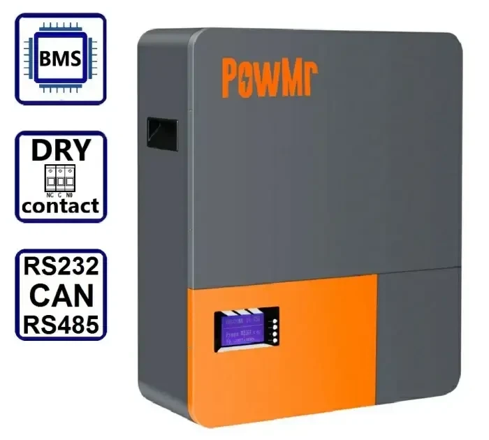 Готовий комплект резервного живлення PowMr 6.2kW 48V + акумулятор LiFePO4 48V 100Ah (чиста синусоїда, BMS) - Фото 4 Готовий комплект резервного живлення PowMr 6.2kW 48V + акумулятор LiFePO4 48V 100Ah (чиста синусоїда, BMS) - зображення 4