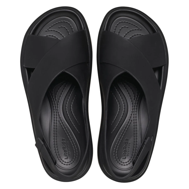 Жіночі сандалі Crocs Brooklyn Luxe Cross Strap Black (42-43, чорний) - изображение 4