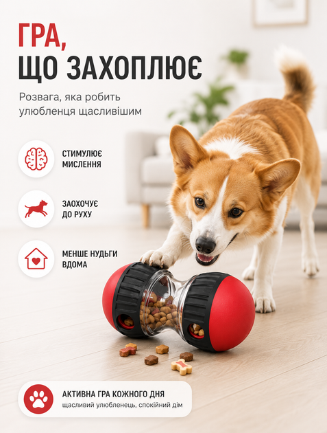 Интерактивная игрушка кормушка для собак и кошек неваляшка для медленного кормления регулируемая для интеллектуального развития питомца - изображение 4