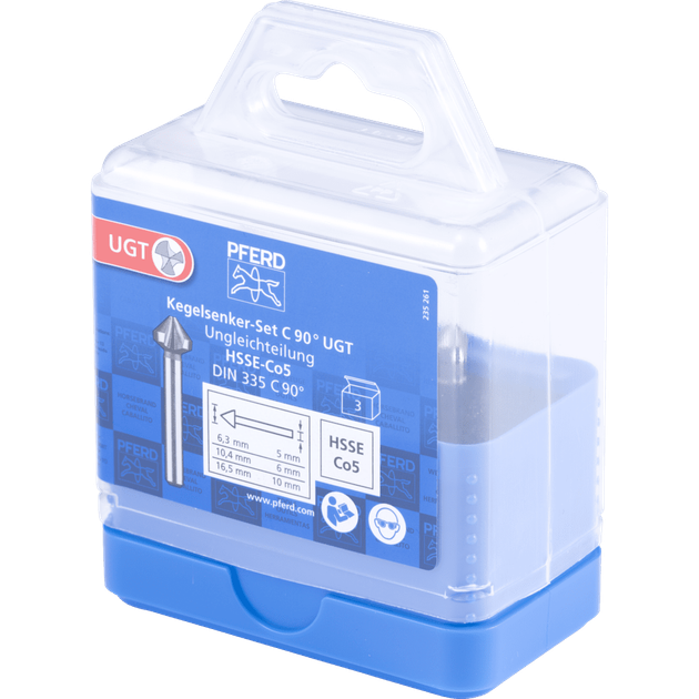 Набор зенковок PFERD HSSE UGT DIN 335 C, 90°, 3 шт - изображение 3