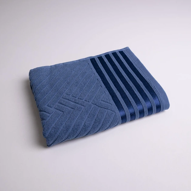 Набор махровых полотенец SOFT 3шт GM Textile 50х90см, 50х90см, 70х140см 500г/м2 (Синий) - Фото 3 Набор махровых полотенец SOFT 3шт GM Textile 50х90см, 50х90см, 70х140см 500г/м2 (Синий) - изображение 3