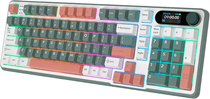 Klawiatura przewodowa RK ROYAL KLUDGE RK-S98 Camping Green Gaming Beige Switch (RK-S98-CAMPGRN-BEGSW-US) - obraz 4