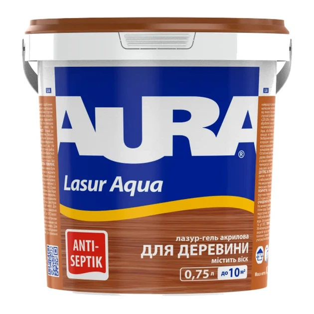 Декоративна акрилова лазур для дерева AURA Lasur Aqua Білий 0.75 л - Фото 1 Декоративна акрилова лазур для дерева AURA Lasur Aqua Білий 0.75 л - изображение 1