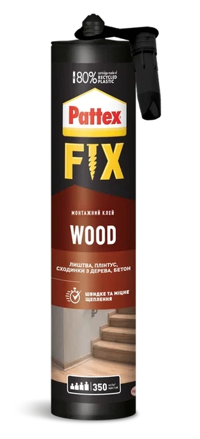 Клей монтажний Pattex FIX Wood 385 г - Фото 1 Клей монтажний Pattex FIX Wood 385 г - зображення 1