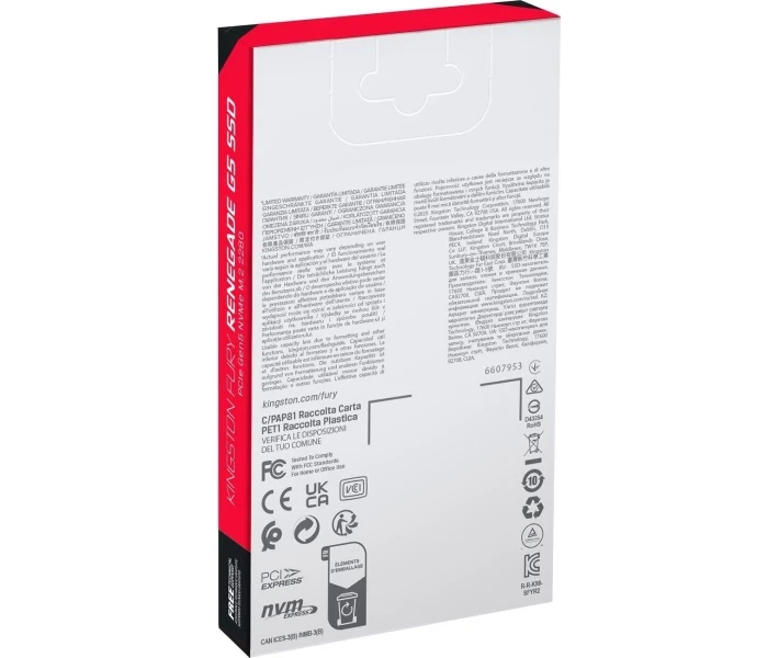 SSD M.2 2280 1TB Kingston FURY Renegade G5 PCIe 4.0 NVMe (SFYR2S/1T0) - Фото 2 SSD M.2 2280 1TB Kingston FURY Renegade G5 PCIe 4.0 NVMe (SFYR2S/1T0) - изображение 2