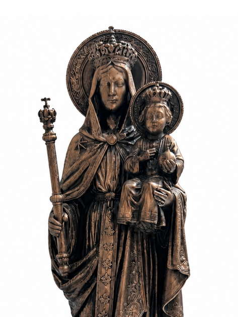 Статуэтка Ave Maria бронзовая религиозная — коллекционная скульптура Девы Марии, 24 см - изображение 3