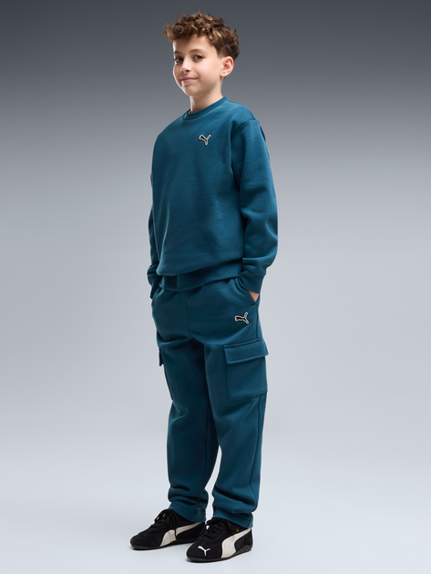 Подростковый спортивный костюм (свитшот + штаны) для мальчика Puma Essentials Elevated 69521836 170-176 см Midnight Petrol (4070033474129) - Фото 1 Подростковый спортивный костюм (свитшот + штаны) для мальчика Puma Essentials Elevated 69521836 170-176 см Midnight Petrol (4070033474129) - изображение 1