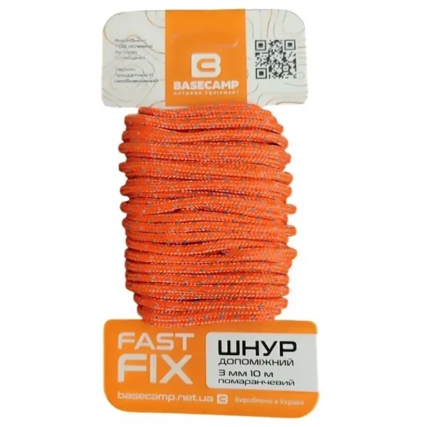 Шнур вспомогательный Base Camp Whipcord 3 мм 10 м Orange (1033-BCP 66220) - Фото 1 Шнур вспомогательный Base Camp Whipcord 3 мм 10 м Orange (1033-BCP 66220) - изображение 1