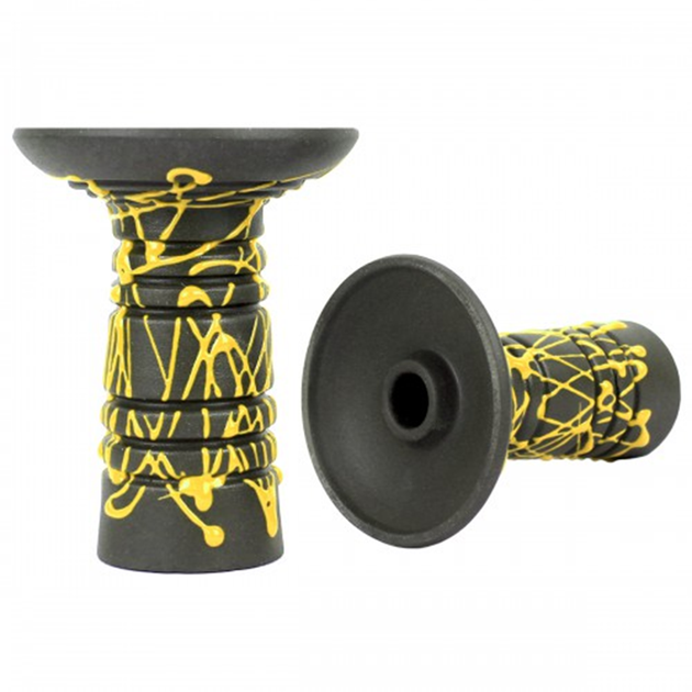 Чаша для кальяна Gusto Bowls Alien Black Glaze Yellow 9см фаннел под уплотнитель в глазури желтая - Фото 1 Чаша для кальяна Gusto Bowls Alien Black Glaze Yellow 9см фаннел под уплотнитель в глазури желтая - изображение 1