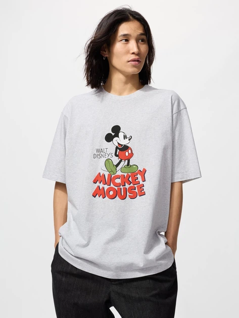 Футболка хлопковая оверсайз длинная женская Uniqlo 809878 L Серая (1159925540) - изображение 3