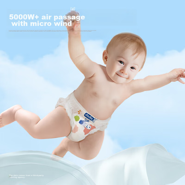 Дихаючі м'які дитячі підгузки Dodie Pull-Up, дитячі одноразові підгузки, розмір XL, 34 штуки, ультратонкі дихаючі тренувальні штани для росту - зображення 7
