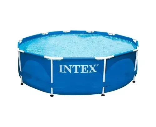 Каркасний басейн Intex Metal Frame 305×76 см круглий синьо-сірий на 4485 л, збірний садовий басейн з тришаровою ПВХ-чашею - Фото 6 Каркасний басейн Intex Metal Frame 305×76 см круглий синьо-сірий на 4485 л, збірний садовий басейн з тришаровою ПВХ-чашею - зображення 6
