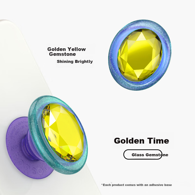 PopSockets [Finger Treasure] Подставка для телефона PopSockets Bubble, выдвижная подставка с защитой от падения и клейким кольцом-зажимом, Golden Time - изображение 4