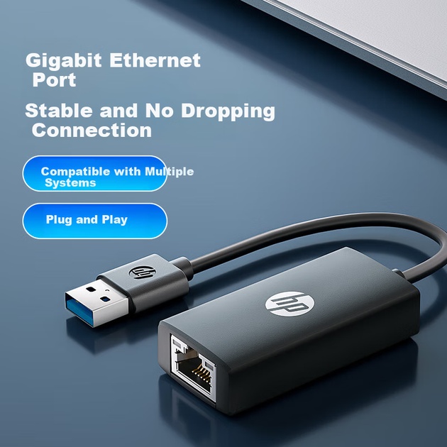 Мережевий адаптер HP DHC-CT101C / USB 3.0 / Gigabit Ethernet / Black - зображення 4