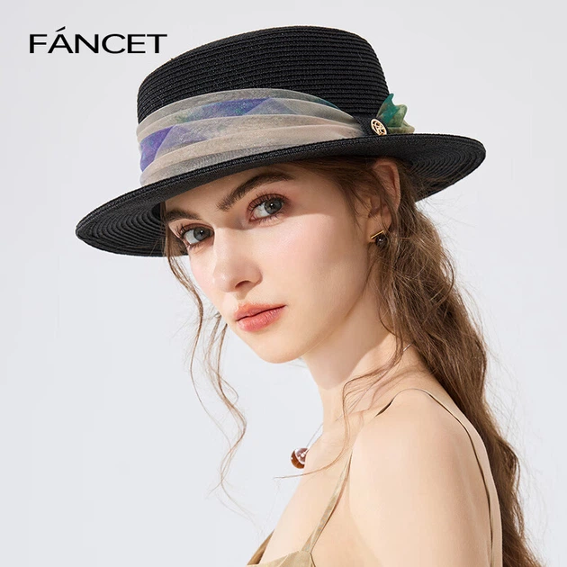 Соломенная шляпа FANCET для женщин, элегантная летняя сетчатая шляпа с плоским верхом цвета орегано, дышащая пляжная шляпа с защитой от УФ-излучения для отдыха на море. - Фото 4 Соломенная шляпа FANCET для женщин, элегантная летняя сетчатая шляпа с плоским верхом цвета орегано, дышащая пляжная шляпа с защитой от УФ-излучения для отдыха на море. - изображение 4