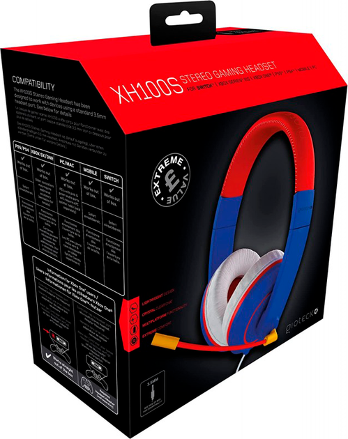 Навушники Gioteck XH-100S Wired Blue/Red (812313010900) - Фото 2 Навушники Gioteck XH-100S Wired Blue/Red (812313010900) - зображення 2